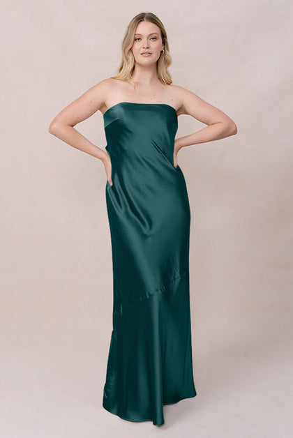 Leo Satin Dress | Made To Order | Emerald