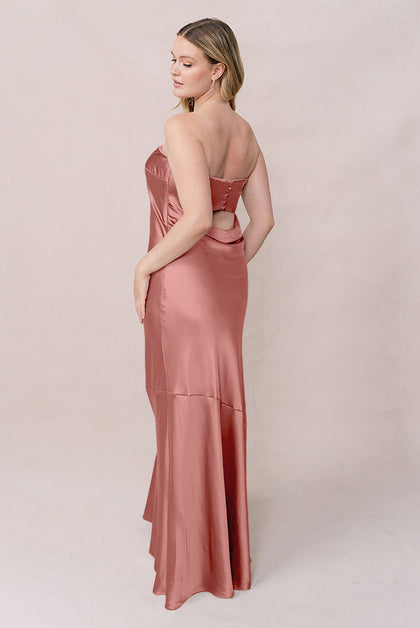 Leo Satin Dress | Made To Order | Desert Rose