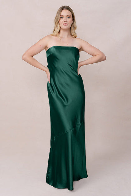 Leo Satin Dress | Made To Order | Emerald
