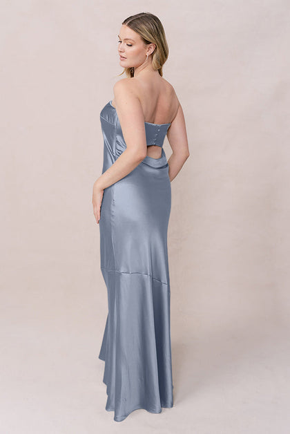 Leo Satin Dress | Made To Order | French Blue