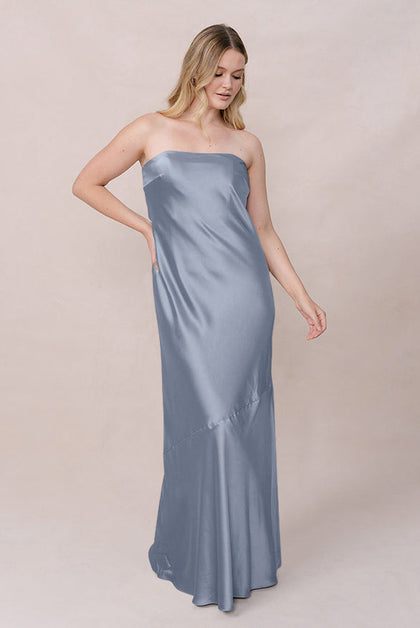 Leo Satin Dress | Made To Order | French Blue
