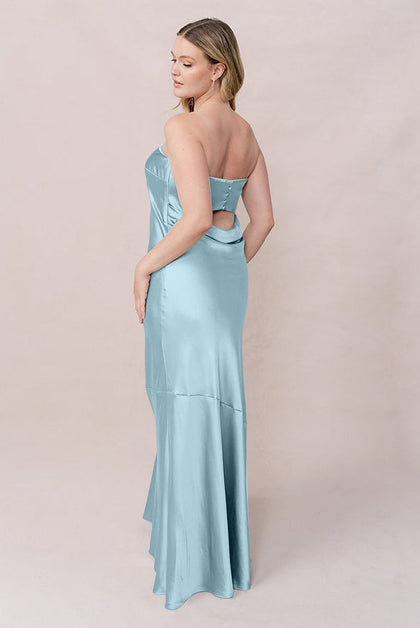 Leo Satin Dress | Made To Order | Light Blue