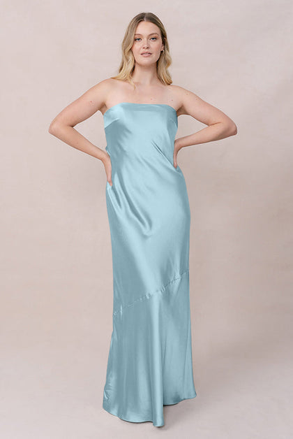 Leo Satin Dress | Made To Order | Light Blue