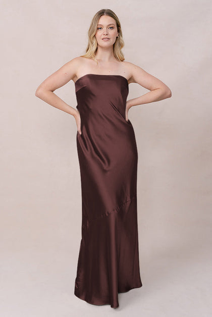 Leo Satin Dress | Mahogany