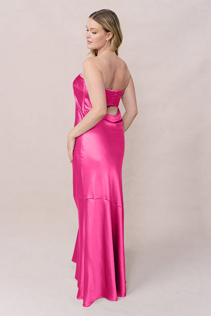 Leo Satin Dress | Made To Order | Malibu Pink
