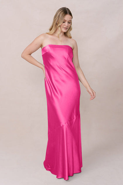 Leo Satin Dress | Made To Order | Malibu Pink
