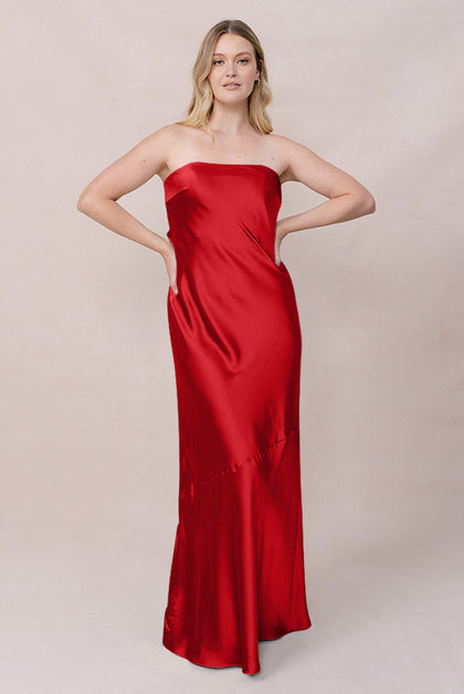 Leo Satin Dress | Made To Order | Poppy Red