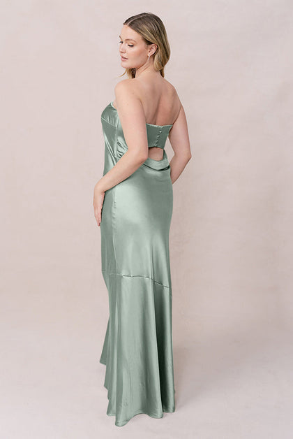 Leo Satin Dress | Made To Order | Sage