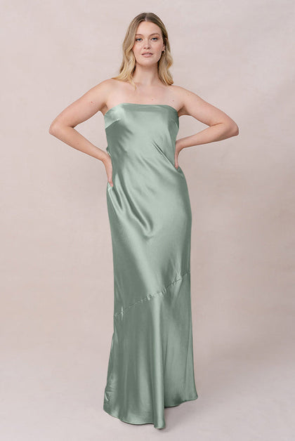Leo Satin Dress | Made To Order | Sage