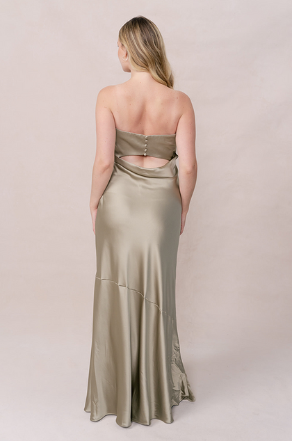 Leo Satin Dress | Made To Order | Sage