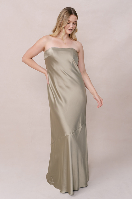 Leo Satin Dress | Made To Order | Sage