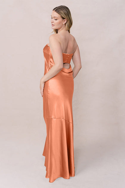 Leo Satin Dress | Made To Order | Tangerine