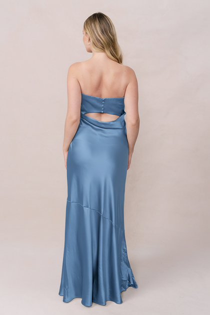 Leo Satin Dress | Made To Order | True Blue