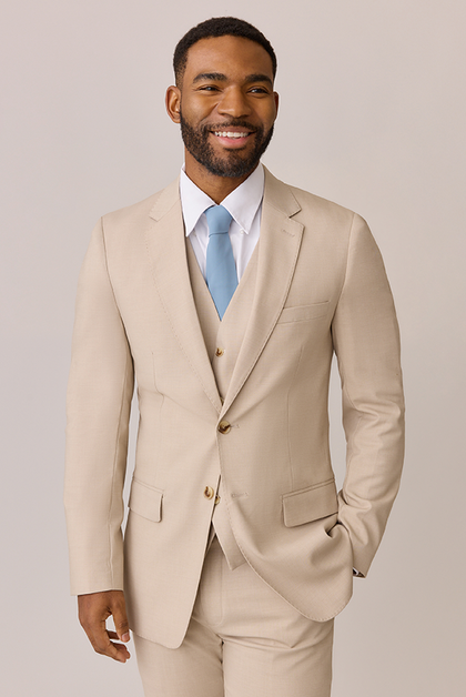 Model: Colin; Size: M. Pictured with French Blue Chiffon Tie