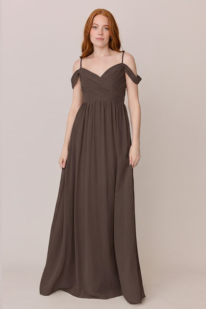 Lily Chiffon Dress | Made To Order | Espresso