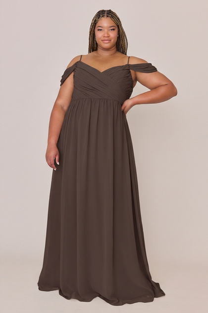 Lily Chiffon Dress | Made To Order | Espresso