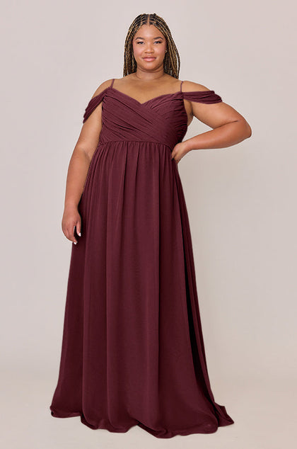 Lily Chiffon Dress | Made To Order | Cabernet