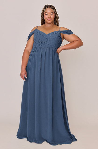 Lily Chiffon Dress | Made To Order | Dusty Blue