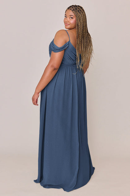 Lily Chiffon Dress | Made To Order | Dusty Blue