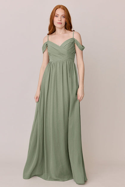 Lily Chiffon Dress | Made To Order | Moss