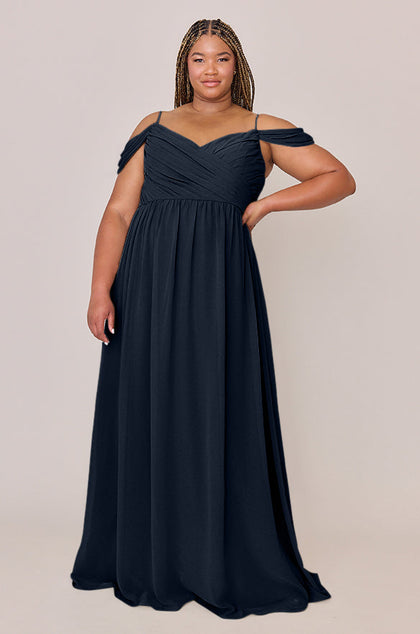 Lily Chiffon Dress | Made To Order | Navy Blue