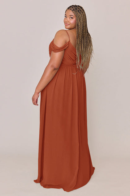 Lily Chiffon Dress | Made To Order | Rust Orange