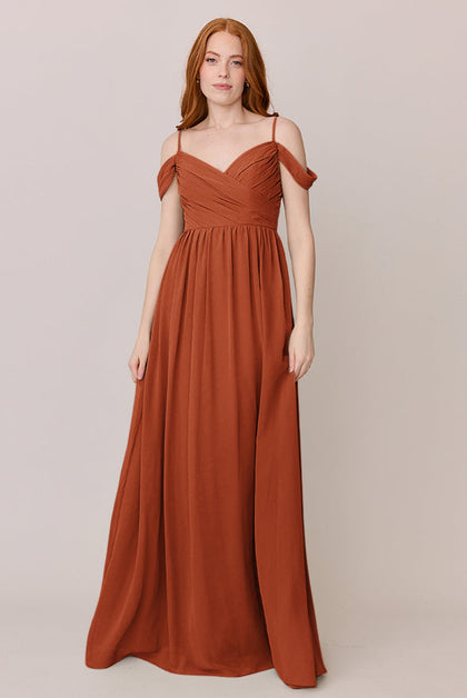 Lily Chiffon Dress | Made To Order | Rust
