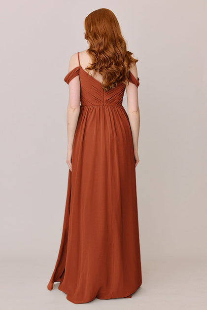 Lily Chiffon Dress | Made To Order | Rust Orange