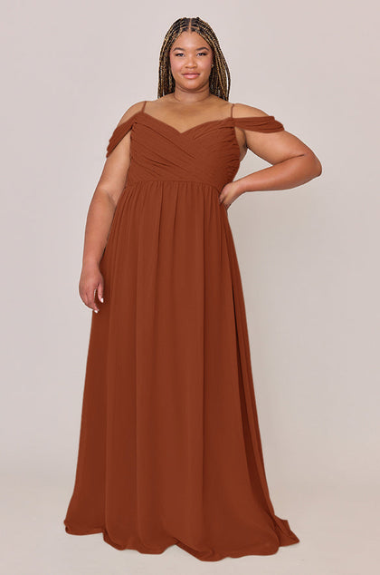 Lily Chiffon Dress | Made To Order | Rust