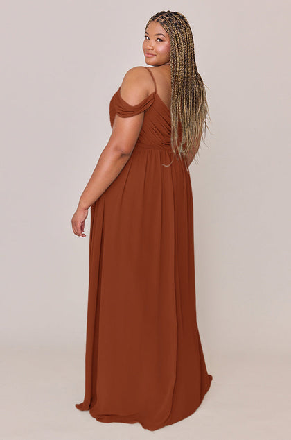 Lily Chiffon Dress | Made To Order | Rust