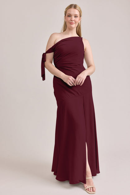 Livvy Chiffon Dress | Made To Order | Cabernet