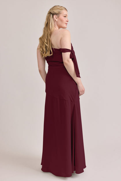 Livvy Chiffon Dress | Made To Order | Cabernet