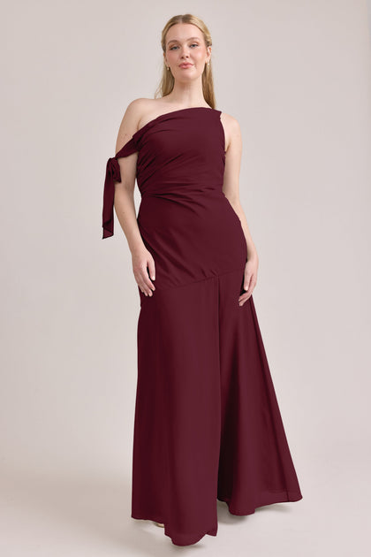 Livvy Chiffon Dress | Made To Order | Cabernet