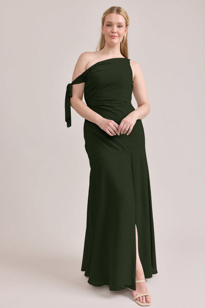 Livvy Chiffon Dress | Made To Order | Deep Olive