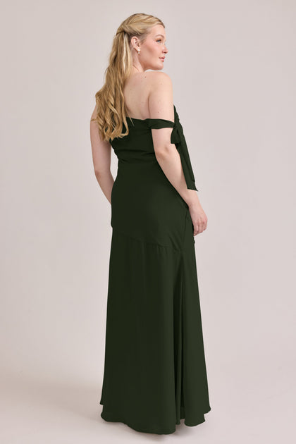 Livvy Chiffon Dress | Made To Order | Deep Olive