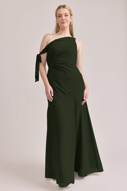 Livvy Chiffon Dress | Made To Order | Deep Olive