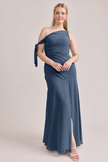 Livvy Chiffon Dress | Made To Order | Dusty Blue