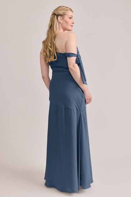 Livvy Chiffon Dress | Made To Order | Dusty Blue