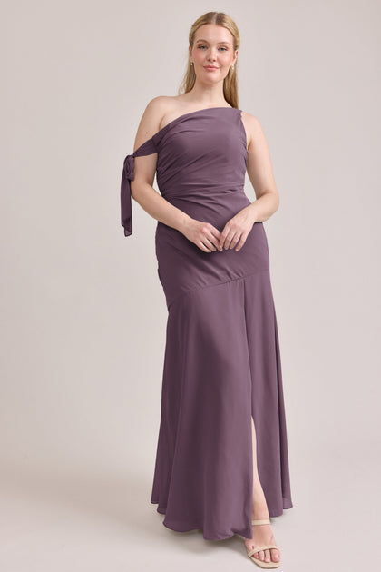 Livvy Chiffon Dress | Made To Order | Dusty Purple