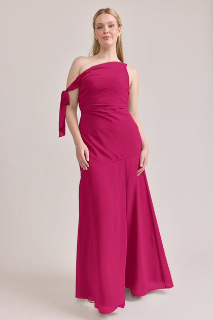 Livvy Chiffon Dress | Made To Order | Hot Pink