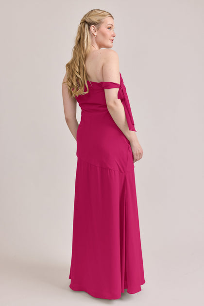 Livvy Chiffon Dress | Made To Order | Hot Pink