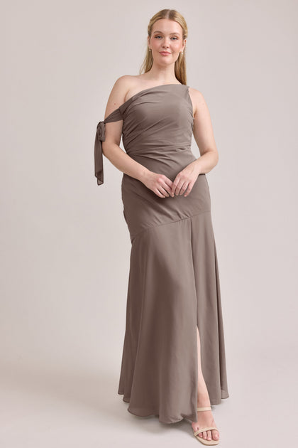 Livvy Chiffon Dress | Made To Order | Latte