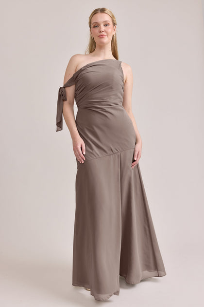Livvy Chiffon Dress | Made To Order | Latte