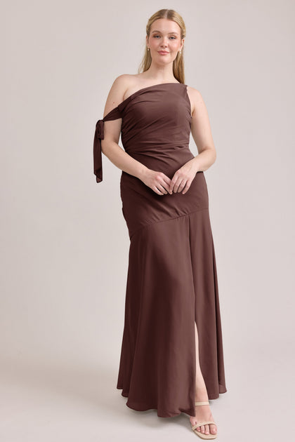 Livvy Chiffon Dress | Made To Order | Mahogany