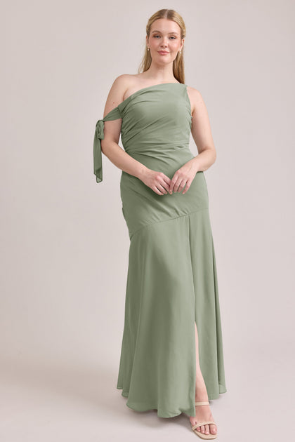 Livvy Chiffon Dress | Made To Order | Moss