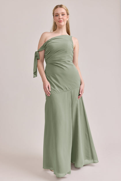 Livvy Chiffon Dress | Made To Order | Moss