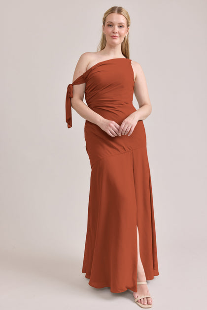 Livvy Chiffon Dress | Made To Order | Rust