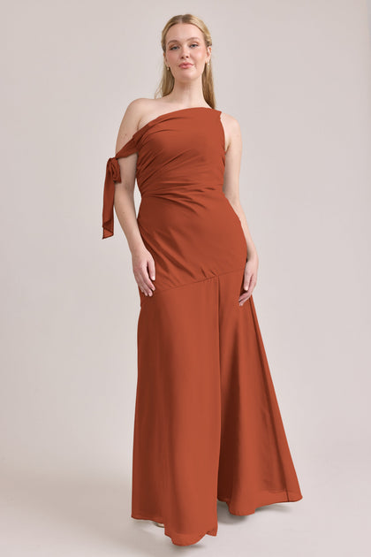 Livvy Chiffon Dress | Made To Order | Rust