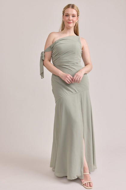 Livvy Chiffon Dress | Made To Order | Silver Sage