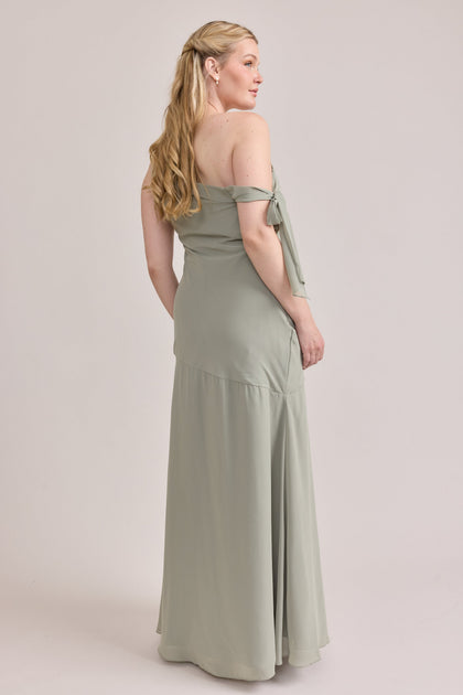 Livvy Chiffon Dress | Made To Order | Silver Sage